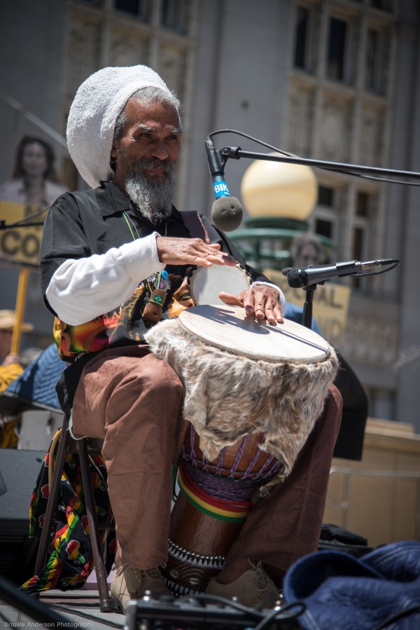 Val Serrant, drum accompanist to Sistah Phavia Kujichagulia Photo: Brooke Anderson