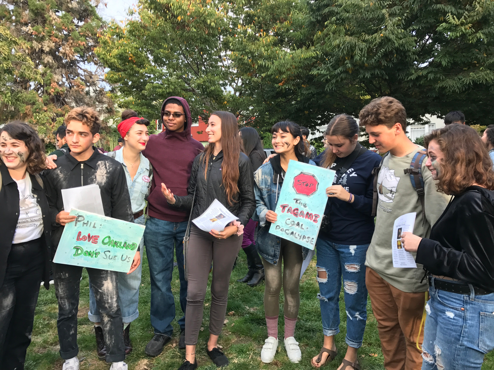 Oakland Youth turn out for the Zombie March on Coal to Phil Tagami's home, 2017-10-30. Photo credit: Kim White.