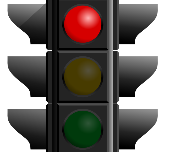 Red traffic light, released into the public domain by the Open Clip Art Library (via WikiMedia Commons, https://commons.wikimedia.org/wiki/File:Redtrafficlight.svg).