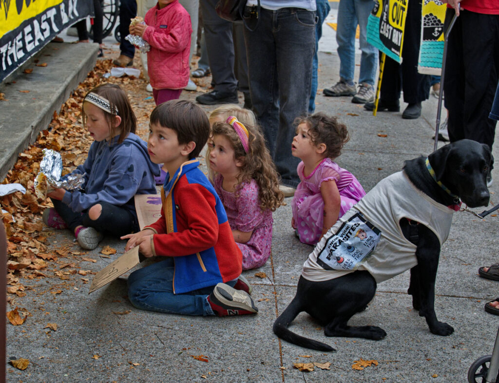 Rosa Parks Elementary School contingent at Berkeley Rally, 2026-09-15. Photo Credit Leon Kunstenaar.